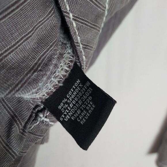 Buckle Black Striped Shirt Men’s Medium M Snap Button Long Sleeve Cotton Blend - Picture 7 of 9